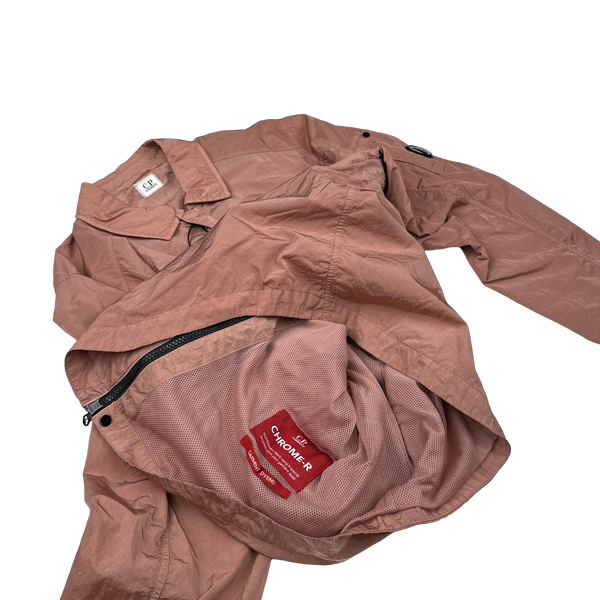 CP Company Rust Pink Chrome Nylon Zipped Overshirt - Medium
