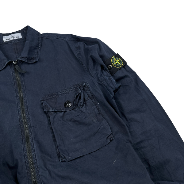 Stone Island 2020 Navy Cotton Overshirt - XL