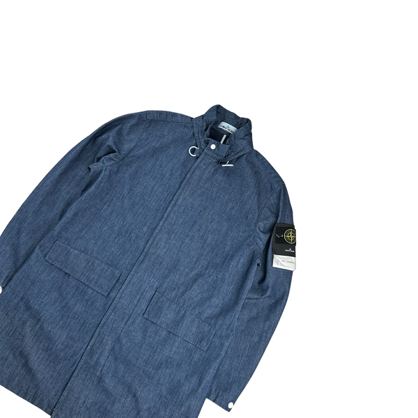 Stone Island 2021 Mac Chambray 3L Trench Coat - Large