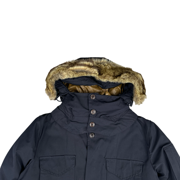 CP Company Navy Down Filled Hooded Parka Jacket - XL