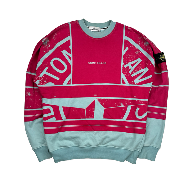 Stone Island Graphic Printed Compass Pullover Jumper - Small