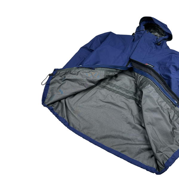 Berghaus Navy Lightweight Long Hooded Raincoat - XXL