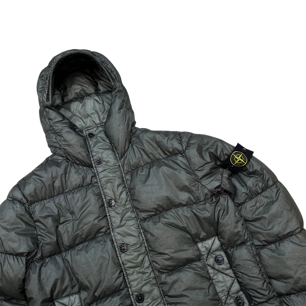 Stone Island Gun Metal Grey Garment Dyed Puffer Jacket - Large