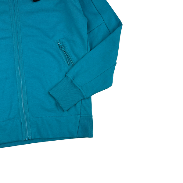 CP Company Turquoise Blue Goggle Cotton Zip Up Hoodie - Medium