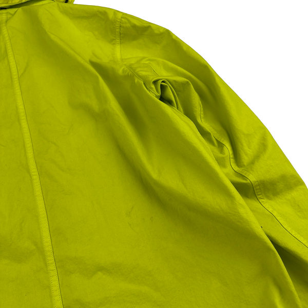 Stone Island 2021 Neon Yellow Cotton Cordura Hooded Jacket -Medium