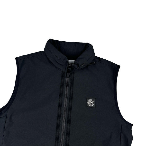 Stone Island 2022 Black Soft Shell-R Gilet - Large