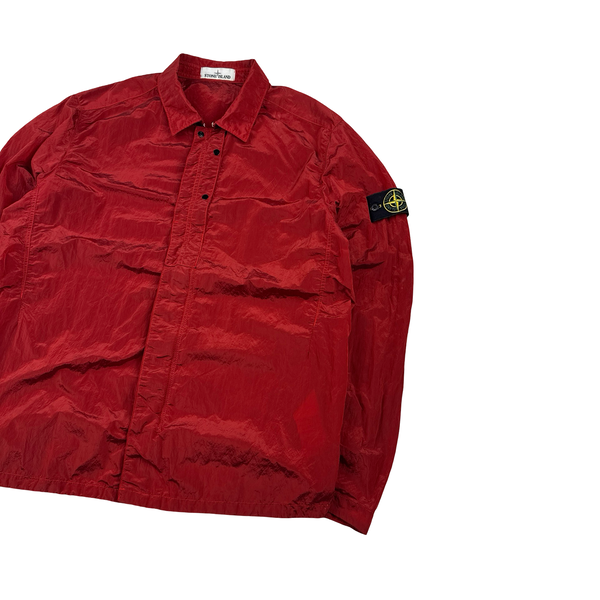 Stone Island Red Nylon Metal Shimmer Overshirt - XL