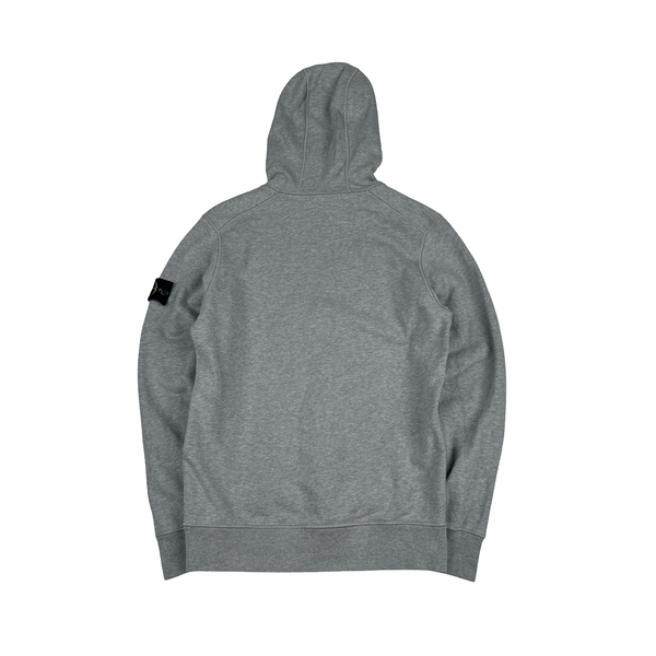 Stone Island 2021 Light Grey Pullover Cotton Hoodie - Small