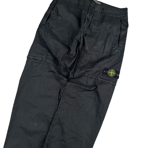 Stone Island 2023 RE Black Cotton Cargo Trousers - 36"