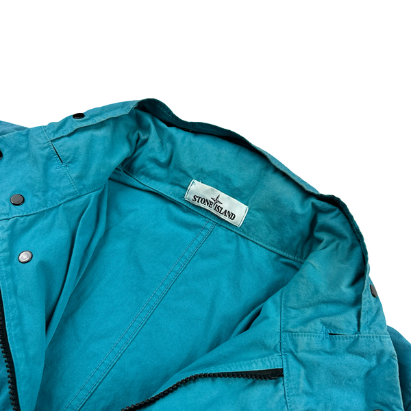 Stone Island 2020 Blue Cotton Cordura Centre Badge Field Jacket - Medium