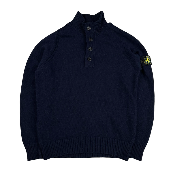 Stone Island 2019 Navy Pullover Wool Knit - Medium
