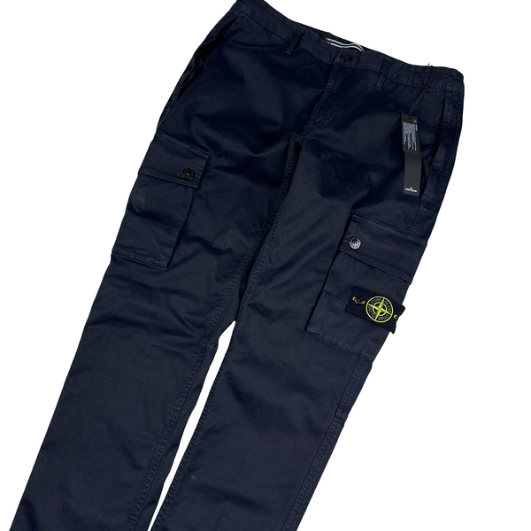 Stone Island Navy 2022 Skinny Fit Cargos Trousers - 34"