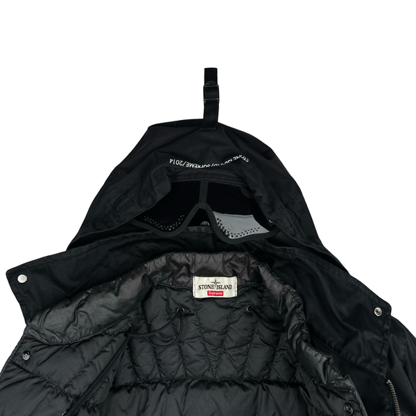 Stone Island Black Helicopter Raso Gommato Jacket - Small