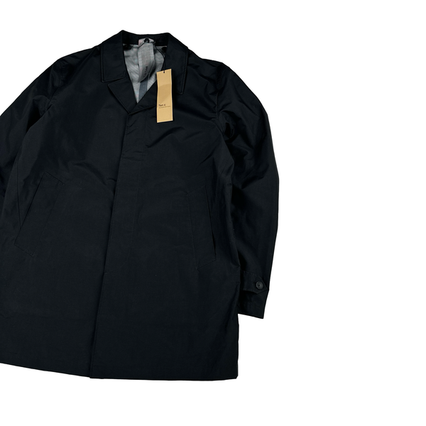 Ten C 3L Black Long Car Coat Buttoned Nylon Jacket - XXL