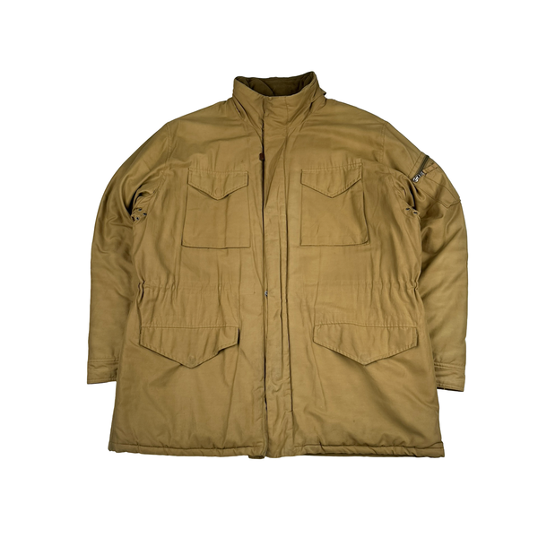 Ralph Lauren Beige Quilted Fleece Lining Collard Jacket - XL