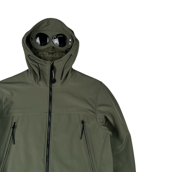 CP Company Green Fleece Lined Google Soft Shell Jacket - XXL