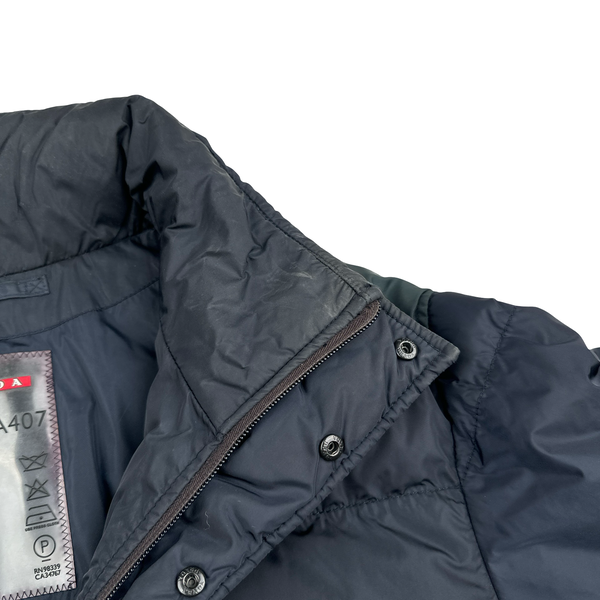 Prada Navy Nylon Padded Puffer Jacket - Large