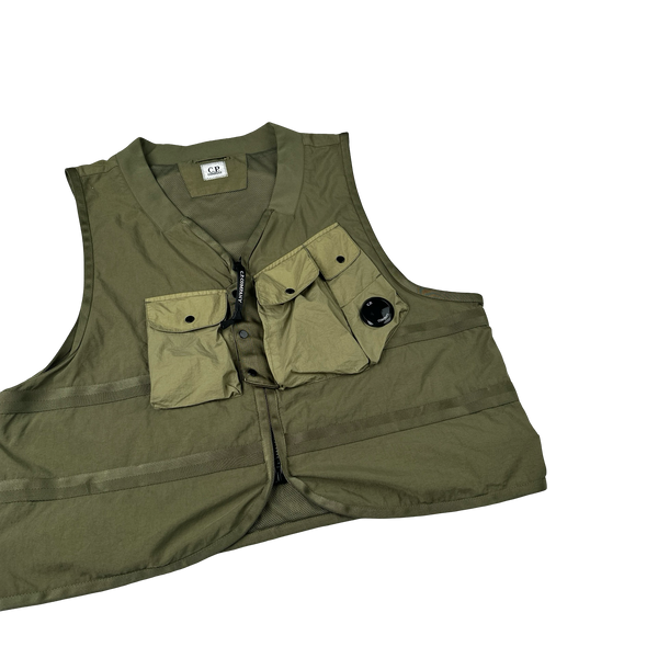 CP Company Khaki Green Taylon P Utility Vest - Large