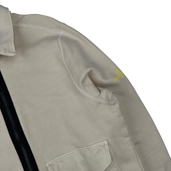 Stone Island 2004 Cream Cotton Compact Zipped Jacket - Medium