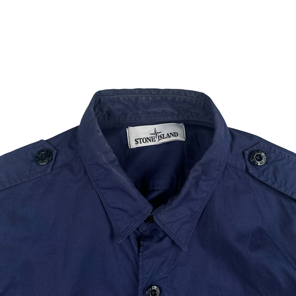 Stone Island 2014 Blue Indigo Cotton Overshirt - Medium
