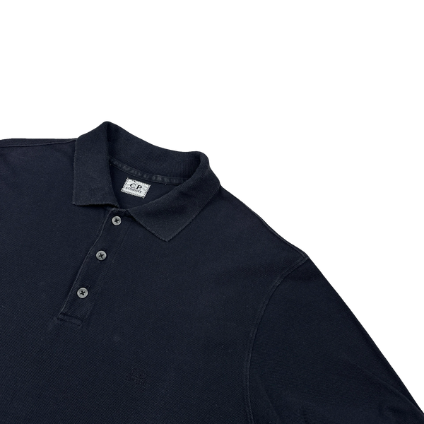 CP Company Navy Cotton Polo Shirt - Large