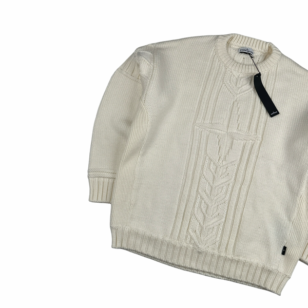 Stone Island 2020 White Thick Winter Embossed Knit - 3XL