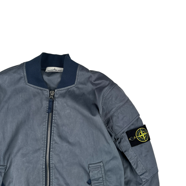 Stone Island Navy Blue David Jersey TC Bomber Jacket - Medium