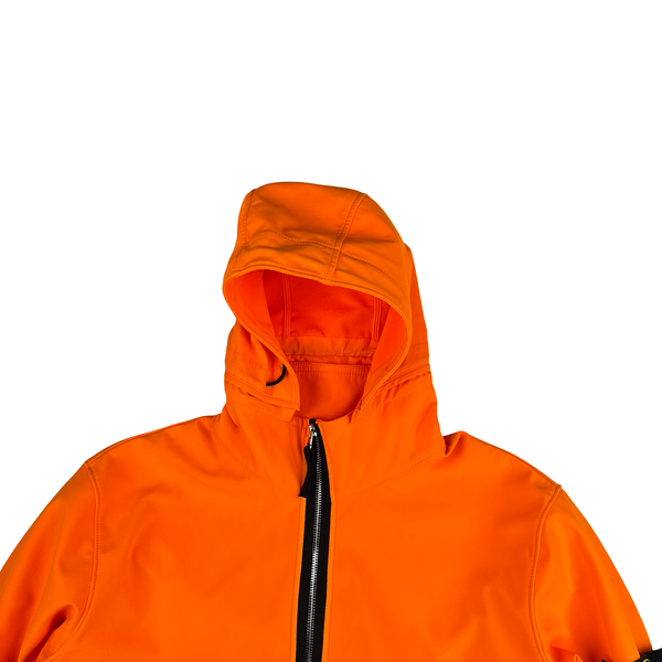 Stone Island 2019 Neon Orange Light Soft Shell R Jacket - Large