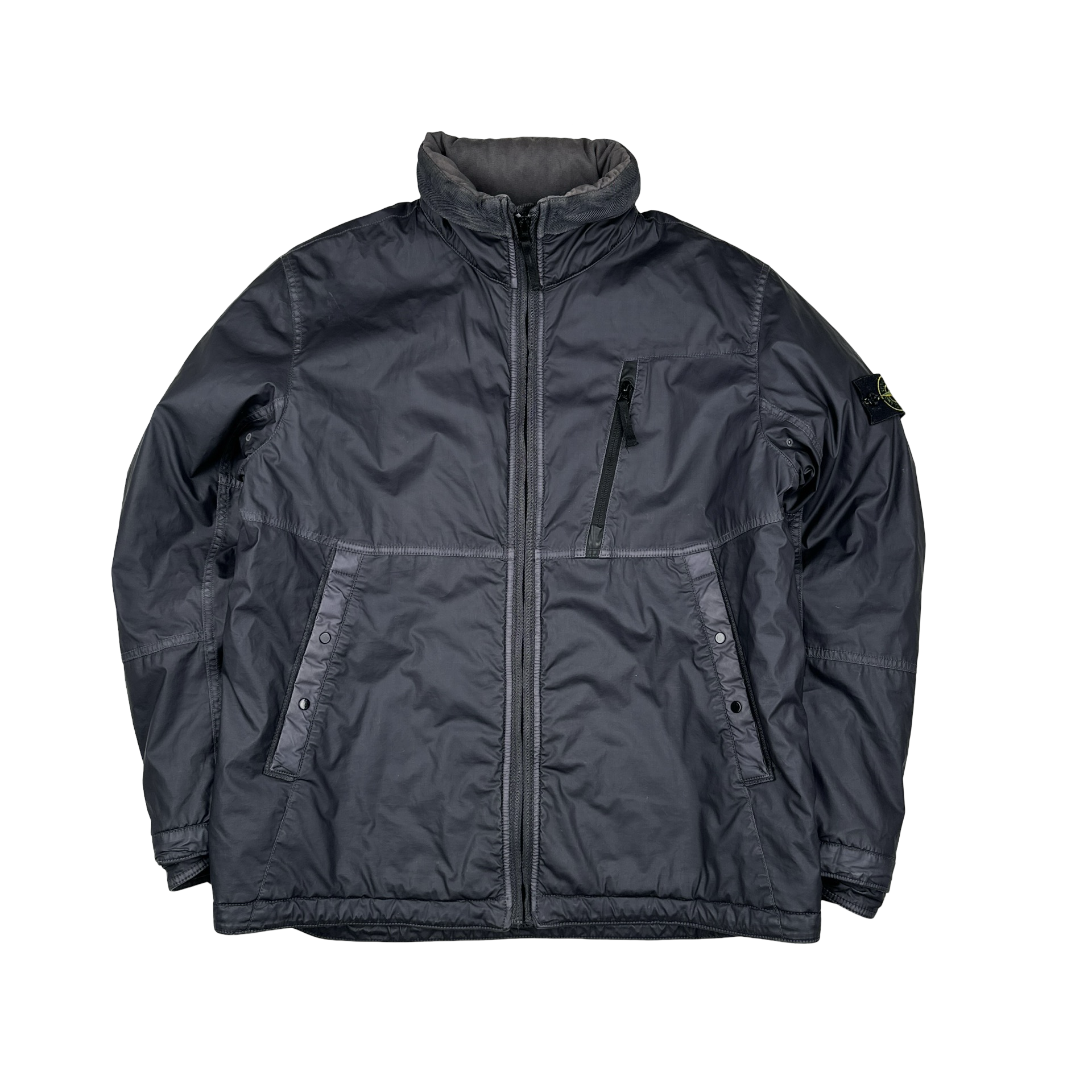 Stone Island 2014 Charcoal Grey Quilted Mussola Gommata Jacket