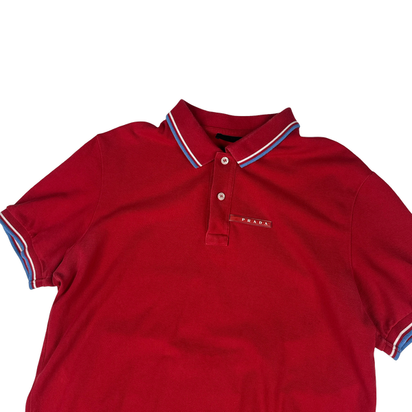 Prada Red Cotton Polo Shirt -XL