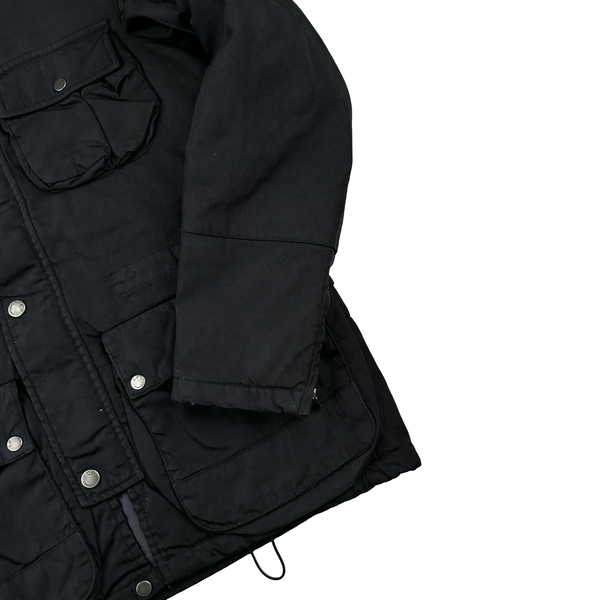CP Company Goggle Black Quilted Lined Multi Pocket Jacket - Medium