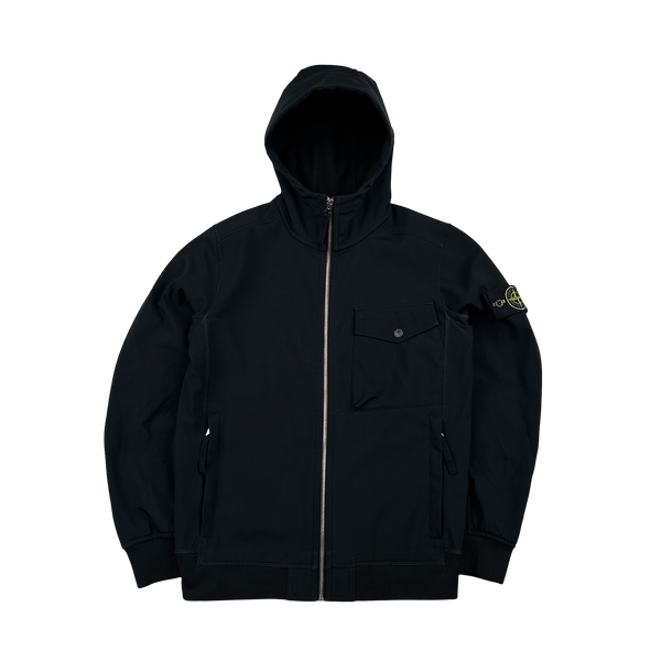 Stone Island 2017 Black Hooded Soft Shell Jacket - Small – Mat's