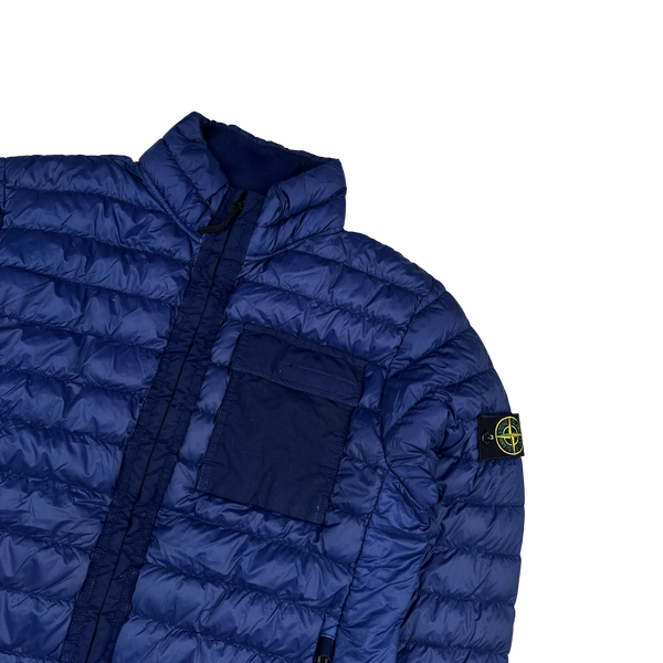 Stone Island 2018 Blue Micro Yarn Down Puffer Overshirt - XL