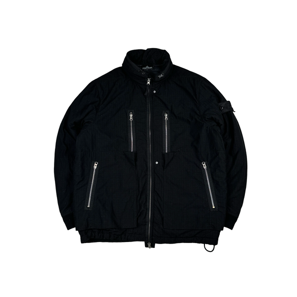 Stone Island 2019 Shadow Project Black Naslan Rip-Stop Quilted Jacket - Medium