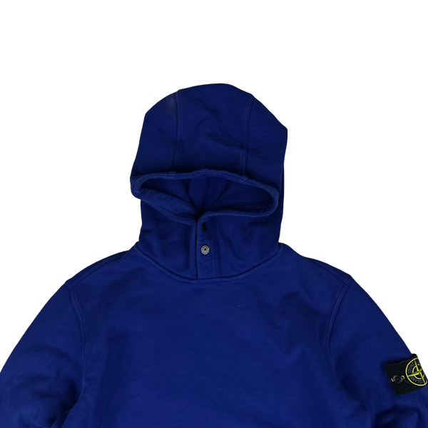 Stone Island 2023 Electric Blue Pullover Hoodie - Large