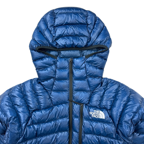 North Face Blue Summit Series 800 Down Hooded Puffer Jacket - Small