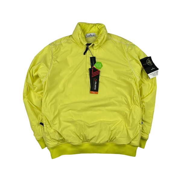 Stone Island 2022 Neon Yellow Comfort Tech Composite Polartec Pullover - Large