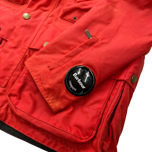 CP Company x Barbour Red Multi Pocket 500 Mille Waxed Jacket - Large