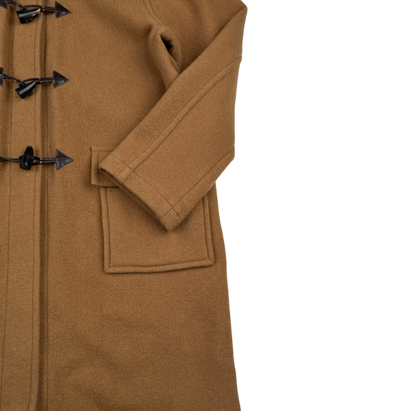 Barbour Tan Cashmere Blend Tartan Lined Duffle Coat - Large