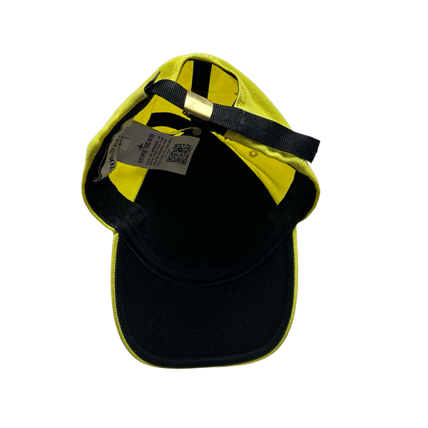 Stone Island Yellow Wool Blend Compass Patch Cap - Large