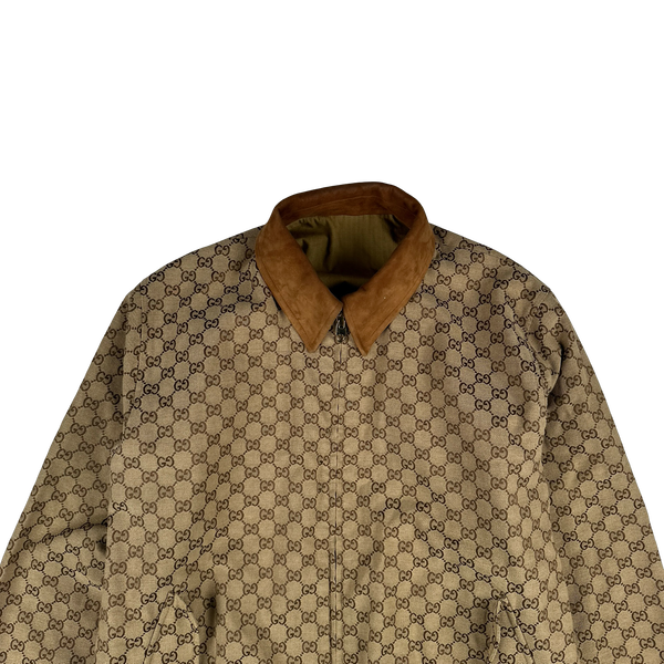 Gucci Monogram Reversible Canvas Collared Jacket - Large