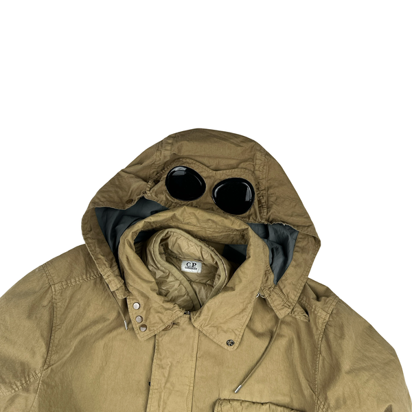 CP Company 50 Fili Down Filled Brown Goggle Jacket - Small