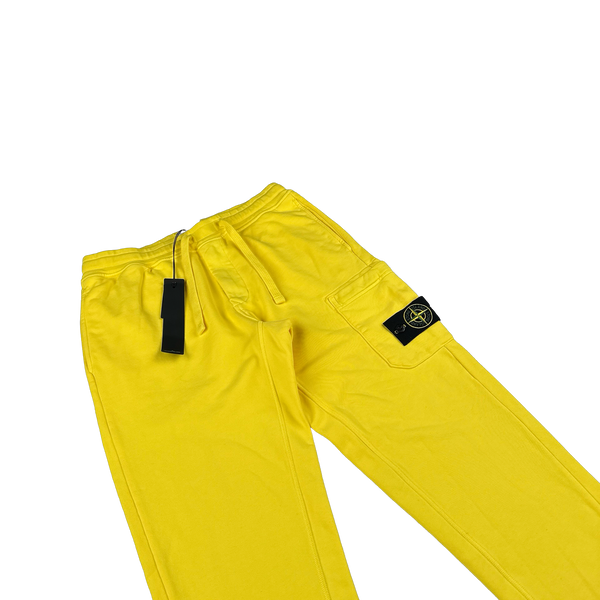 Stone Island 2023 Electric Yellow Cotton Joggers - Medium