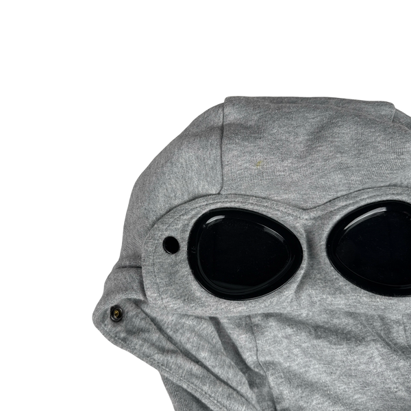 CP Company Grey Cotton Goggle Hoodie - Medium
