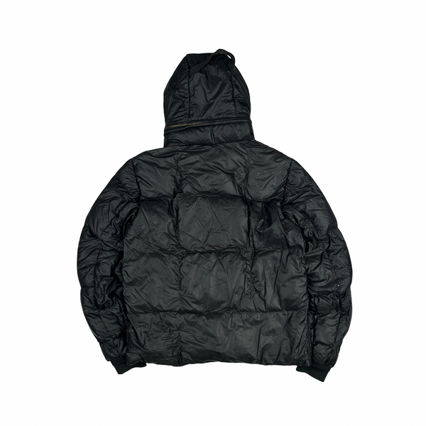 CP Company Down Filled Quilted Lined Black Goggle Puffer Jacket - Medium