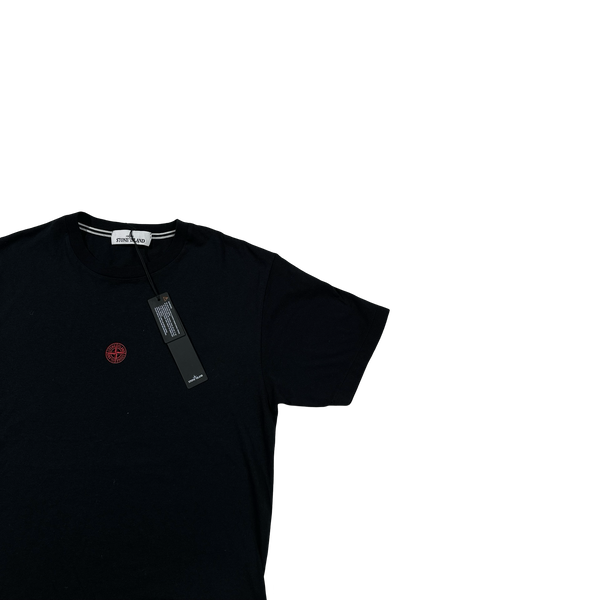 Stone Island 2022 Black Eclipse Graphic Spellout T Shirt - Medium