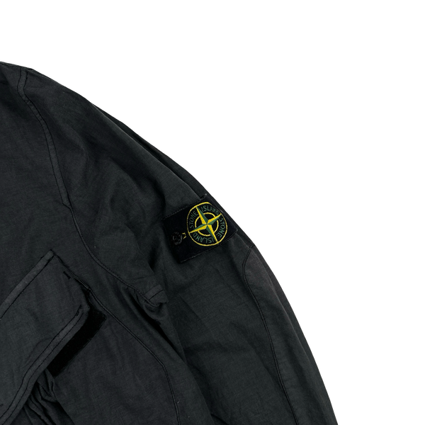Stone Island 2007 Charcoal Raso Gommato Cotton Jacket - Large