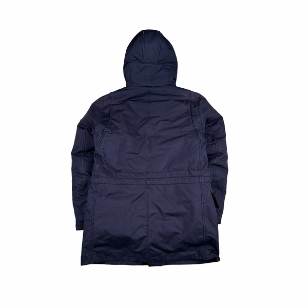 Stone Island 2016 Navy David TC Dutch Rope Shearling Hood Down Lined Winter Jacket - Small