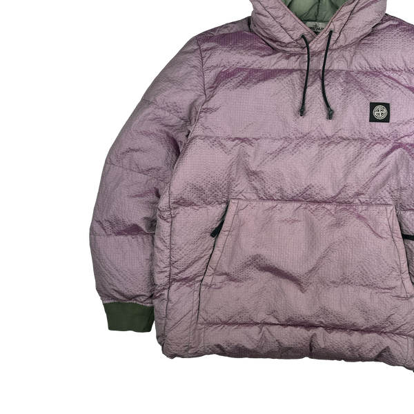Stone Island Purple Green Lined Poly Colour Frame Down TC Jacket - Large