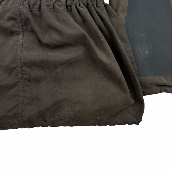 Cp Company Archive 2002 Brown Vulcanised Rubber Hood Lined Goggle Jacket - XXL